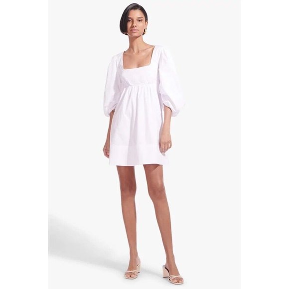 Staud Sophie Dress White Short Poplin - Picture 3 of 5